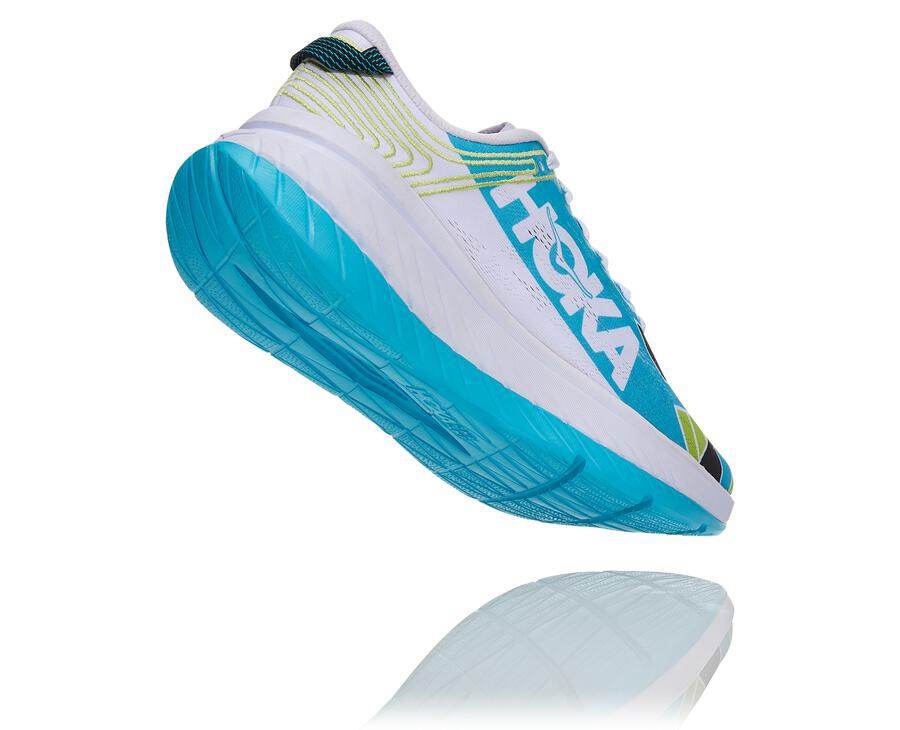 Running Shoes Mens - Hoka One One Ironman Kona Carbon X - Blue/White - JQXTWHK-75